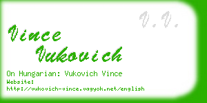 vince vukovich business card